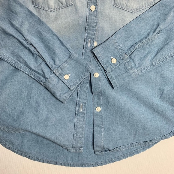 Abercrombie Kids Girls Shirt Chambray Sz L Collar - Picture 7 of 8